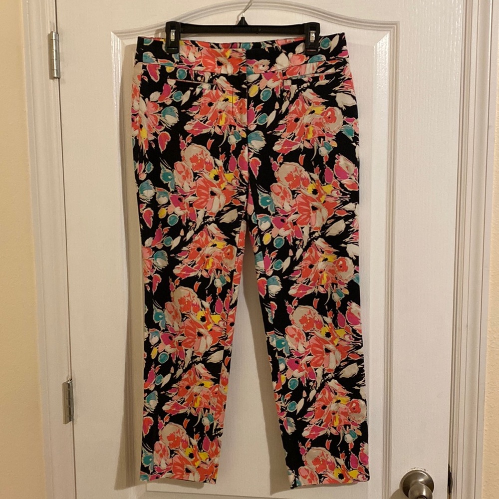 Ann Taylor Loft Marisa Floral Tropical Pants Size 6